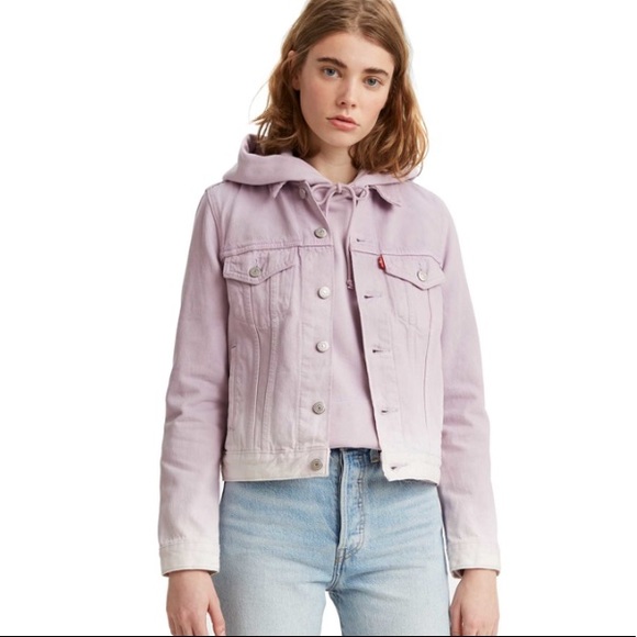 NEW Levi's Jean Trucker Lavender Ombre Jacket - Picture 2 of 14